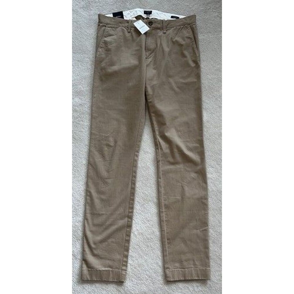 New J. Crew Mens Flex Skinny Fit Chino Pants 31x32 Khaki Brown Slim Beige